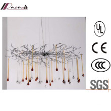 Guzhen Lighting Decoração interior Glass Drops Chandelier